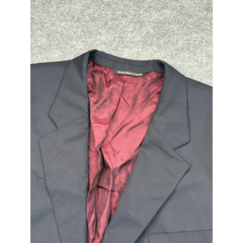 J. Victor Mens‎ 46L Navy Blue 100% Wool 2-Button Blazer Sport Coat Wynnwood-SPJ